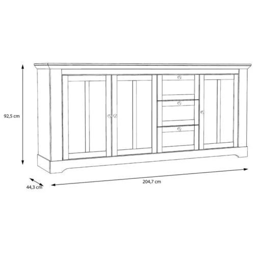 Buffet 204cm 3 Portes 3 Tiroirs - ANGELE -Mobilier De Maison 00209f7b51184391bef80f69d50ecac1