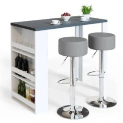 Table De Bar 117cm Blanche/anthracite -Mobilier De Maison 01ab8bba81034043b909c37c7d6b1a31