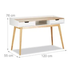 Bureau En Bois Scandinave Avec 2 Tiroirs -Mobilier De Maison 0226e03ded0e4aa2beaa6d2ca089db41