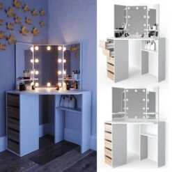 Coiffeuse Arielle Blanc/sonoma & LED -Mobilier De Maison 022f4e5e1f9f4bccaf0f9fb60e4db3e6