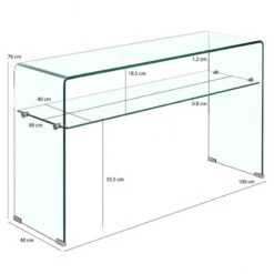 Console En Verre Avec étagère - ICE -Mobilier De Maison 03255ec5643740c0a6d56b56a6d904bb