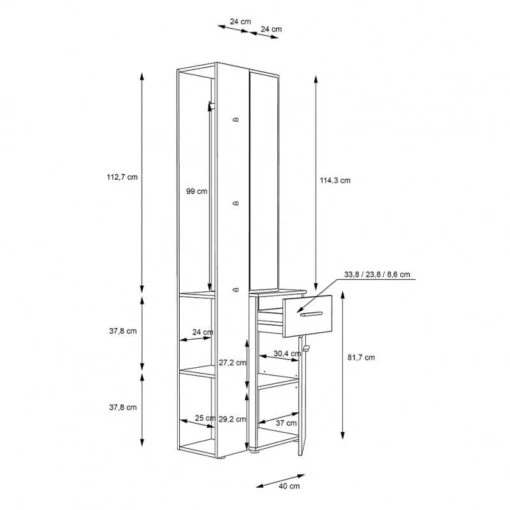 Meuble Entrée Miroir, Rangement - NINA -Mobilier De Maison 047d1cca168f4e0199581a278c4a3250