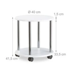 Table D’appoint Blanche 2 Niveaux -Mobilier De Maison 095a338f54714a9690a025c1e1615e6a