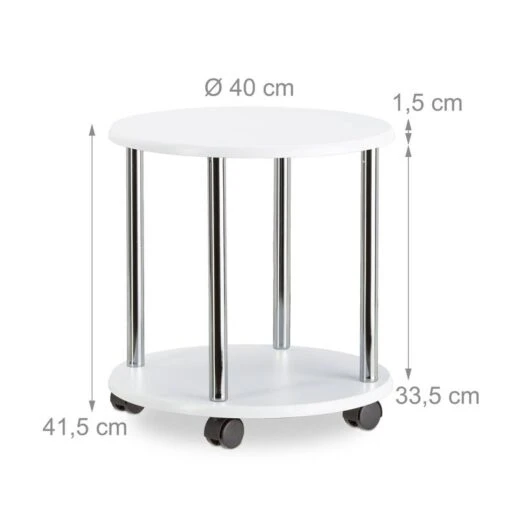 Table D’appoint Blanche 2 Niveaux -Mobilier De Maison 095a338f54714a9690a025c1e1615e6a