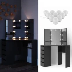 Coiffeuse Arielle Blanc/sonoma & LED -Mobilier De Maison 0a9192869fed4dd5913a80beb4ffc1b1