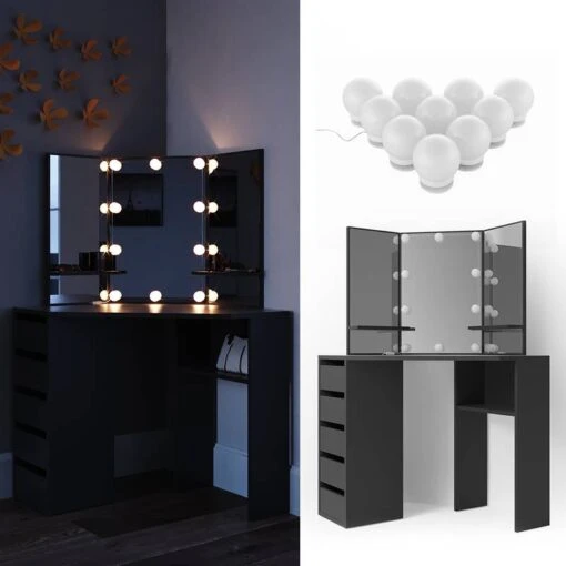 Coiffeuse Arielle Blanc/sonoma & LED -Mobilier De Maison 0a9192869fed4dd5913a80beb4ffc1b1