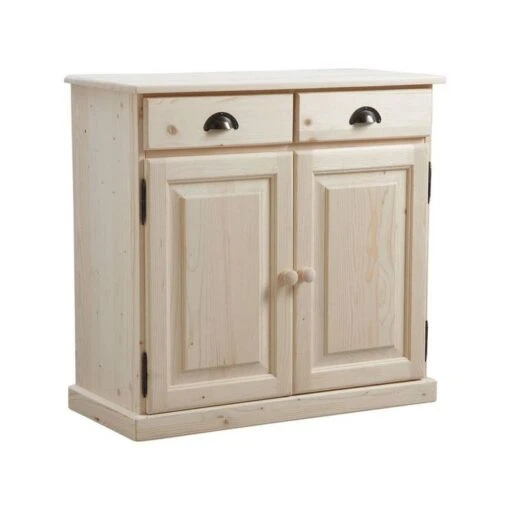 Buffet En Bois Brut 2 Portes 2 Tiroirs -Mobilier De Maison 0b160c587e8345dd8951b6ebaf880b51