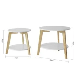 Lot De 2 Tables D'Appoint FBT75-W -Mobilier De Maison 0be86049e07844ad8f27ed09aa6ead80