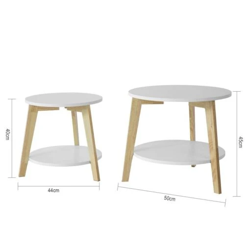 Lot De 2 Tables D'Appoint FBT75-W -Mobilier De Maison 0be86049e07844ad8f27ed09aa6ead80