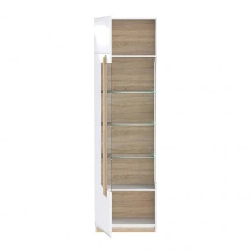 Meuble Vitrine Blanc Décor Bois Clair -Mobilier De Maison 0c1777d6b59d4540807f4eb812afef8a