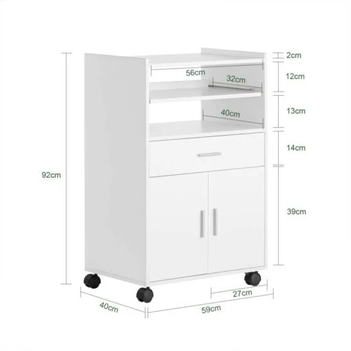 Desserte Micro-onde à Roulettes FSB09-W -Mobilier De Maison 0c8162b2345c40a49171876429cfabc2