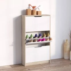 Meuble à Chaussures Luca Sonoma/blanc -Mobilier De Maison 0e06649aac9b450484b2d5447dc67623