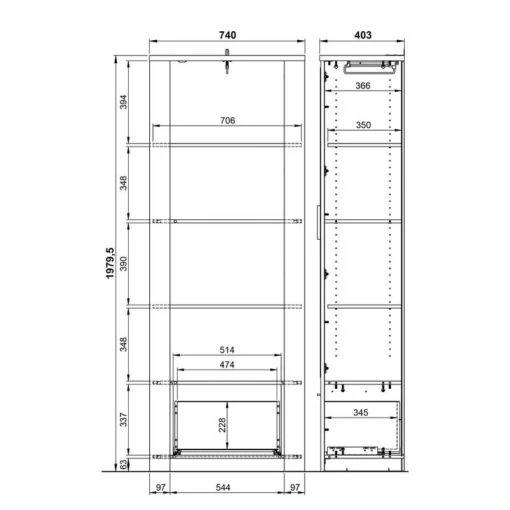 Armoire D’entrée Castera -Mobilier De Maison 1000222750 200826 06303600034 SKETCH DETAILS P000000001000222750 sketch