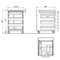 Caisson à Roulettes GW-Profi 2.0 -Mobilier De Maison 1000222871 200821 11194100057 SKETCH DETAILS P000000001000222871 sketch