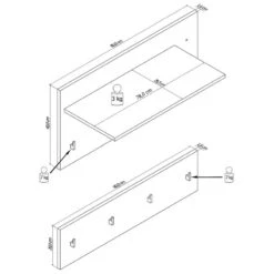 Porte-manteau Mural Liffre -Mobilier De Maison 1000237346 201230 13153600061 SKETCH DETAILS P000000001000237346 sketch