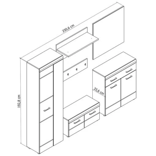 Ensemble D’entrée Liffre I (5 éléments) -Mobilier De Maison 1000252554 210318 08015400008 SKETCH DETAILS P000000001000252554 sketch