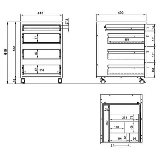 Caisson à Roulettes GW-Profi 2.0 -Mobilier De Maison 1000307866 211109 161639000559 SKETCH DETAILS P000000001000307866 sketch