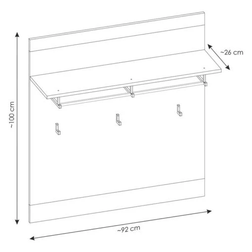 Porte-manteau mural Shutter -Mobilier De Maison 1000348664 220505 500 SKETCH DETAILS P000000001000348664 sketch