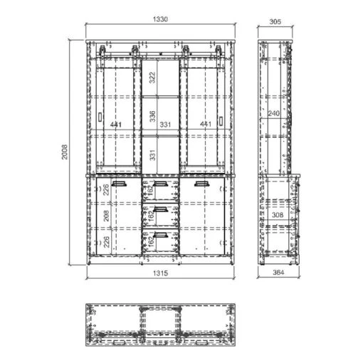 Vaisselier Shutter II -Mobilier De Maison 1000348682 220505 501 SKETCH DETAILS P000000001000348682 sketch