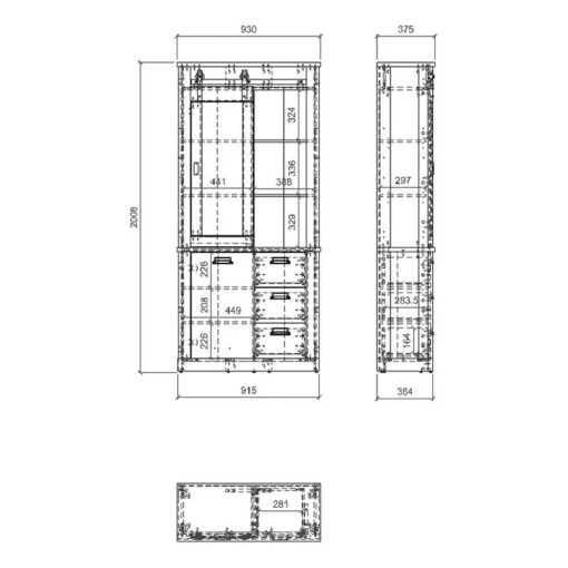 Vaisselier Shutter I -Mobilier De Maison 1000348702 220505 501 SKETCH DETAILS P000000001000348702 sketch