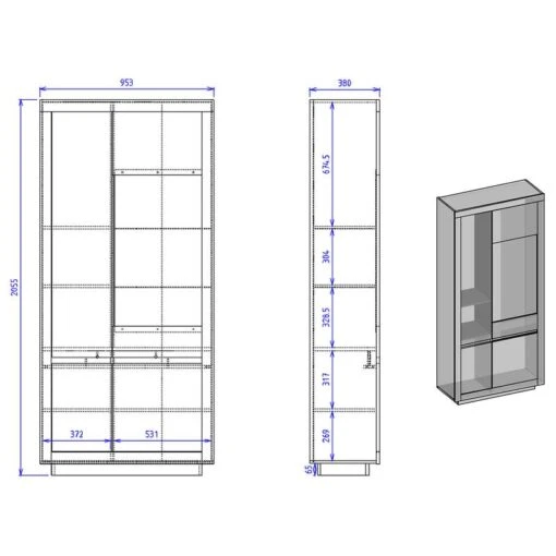 Vitrine Haute Accra -Mobilier De Maison 1000348817 220506 500 SKETCH DETAILS P000000001000348817 sketch