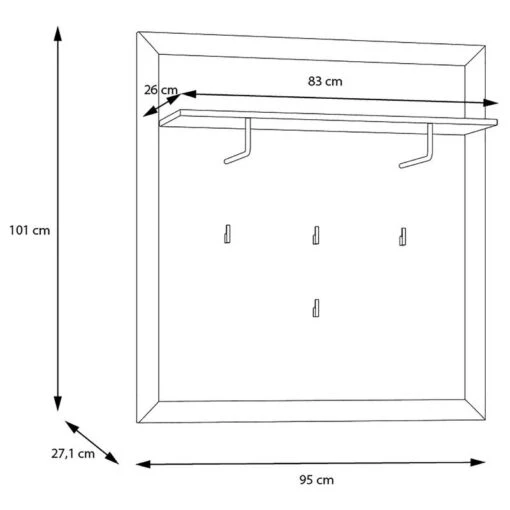 Porte-manteau Mural New Dessa -Mobilier De Maison 1000357981 220616 500 SKETCH DETAILS P000000001000357981 sketch