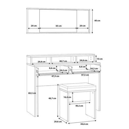 Ensemble Coiffeuse (3 éléments) -Mobilier De Maison 1000363077 220819 501 SKETCH DETAILS P000000001000363077 sketch