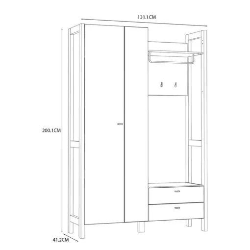 Porte-manteau Compact Thurles II -Mobilier De Maison 1000364900 220722 500 SKETCH DETAILS P000000001000364900 sketch