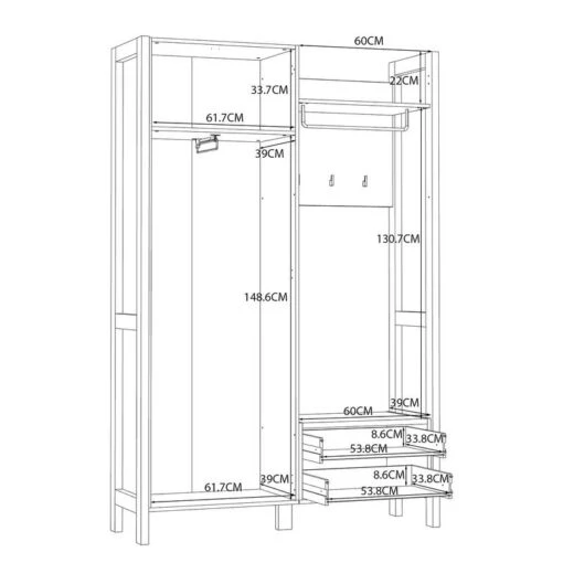 Porte-manteau Compact Thurles II -Mobilier De Maison 1000364900 220722 501 SKETCH DETAILS P000000001000364900 sketch