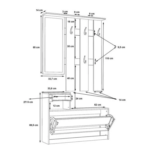 Ensemble D’entrée Compact Varbla A -Mobilier De Maison 1000384640 230418 500 SKETCH DETAILS P000000001000384640 sketch