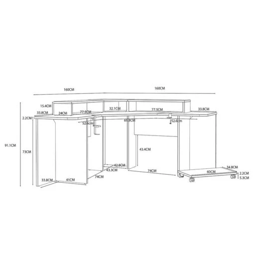 Bureau D’angle Prinza - Type B -Mobilier De Maison 1000396000 230706 500 SKETCH DETAILS P000000001000396000 sketch