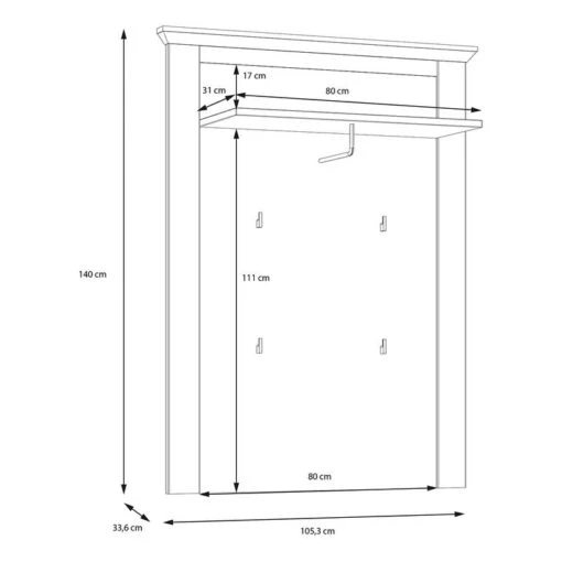 Porte-manteau Mural Ilay -Mobilier De Maison 1000399703 230801 500 SKETCH DETAILS P000000001000399703 sketch