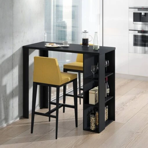 Table à Manger Noel 120x106cm Noir -Mobilier De Maison 10c85c1ec24b458eafb261ad71907580