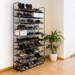 2x Étagères à Chaussures 50 Paires Gris -Mobilier De Maison 12178150822047eda7bf70e67150a481 1