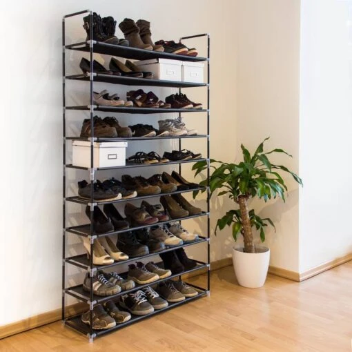 Étagère à Chaussures XXL 50 Paires Gris -Mobilier De Maison 12178150822047eda7bf70e67150a481