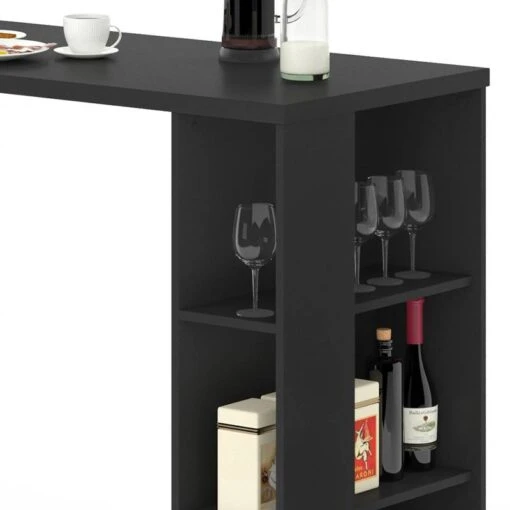 Table à Manger Noel 120x106cm Noir -Mobilier De Maison 123e5094193447cba88c5a51588a96f7