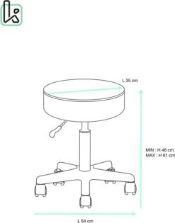 Tabouret à Roulettes Hauteur Réglable YÉ -Mobilier De Maison 181bdb1e1ce64eed88616b853be7dbdb