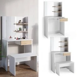 Coiffeuse Dekos Blanc Avec Banc -Mobilier De Maison 1a9f37ef3e174865999e49465cfaf3f0