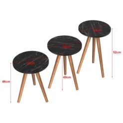 Set De 3 Tables D'appoint Snede Rondes -Mobilier De Maison 22edd385667942d893301dfd5ceb6417