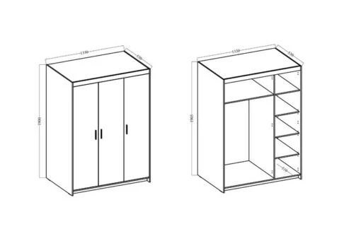 FURNIX Armoire Eliza 3D -Mobilier De Maison 235183a154e64251a7f2eb6021098dac