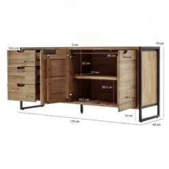 Buffet 170cm 3 Tiroirs 2 Portes Acacia -Mobilier De Maison 2d88fb9dcd5c47b1b7f99bdb0a3a45c7