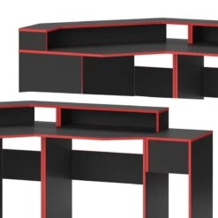 Bureau Ordinateur Kron Noir/rouge Set 6 -Mobilier De Maison 307a3d8cc60f4cfcb818fbd2337c11c7