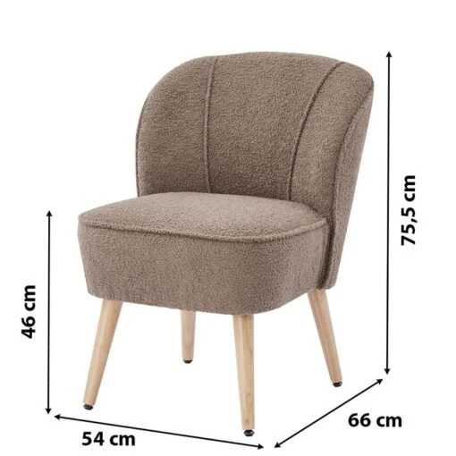 Fauteuil TIVOLI Tissu Bouclette Kaki -Mobilier De Maison 30c8d3839d50412cae3745fcdfeaa700