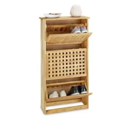 Meuble à Chaussures Haut En Bois Noyer -Mobilier De Maison 3621a5e657d04620a7cb065a1a9cbc5b