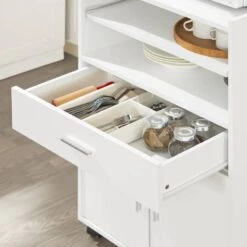 Desserte Micro-onde à Roulettes FSB09-W -Mobilier De Maison 37032b4ecbe9404d99897ee19e879afc