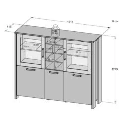 Buffet Vitré 5 Portes 18 Niches - BUCK -Mobilier De Maison 3abe79a573154f819d5bfd1ac6bd291f