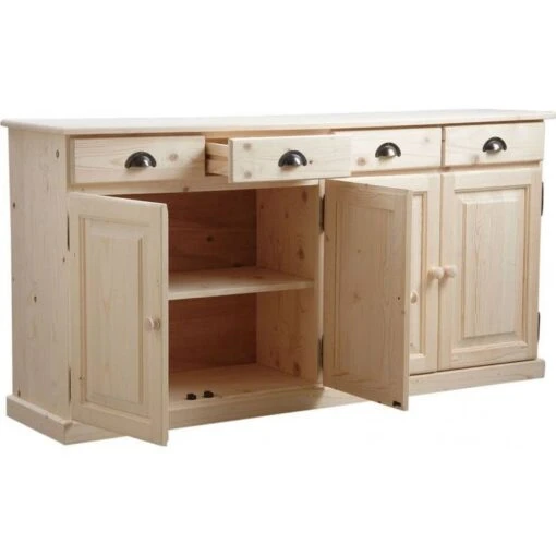 Buffet 4 Portes 4 Tiroirs En Bois Brut -Mobilier De Maison 3e778893569d4b4e9e395cfa73b6f032