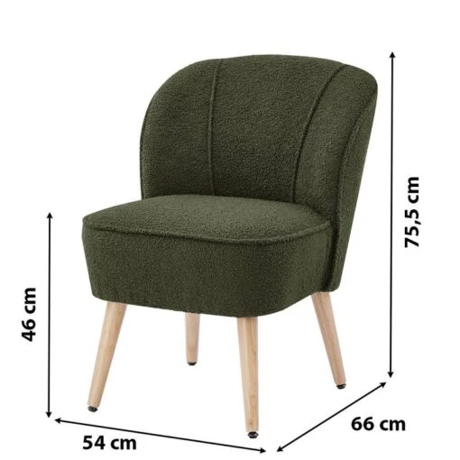 Fauteuil TIVOLI Tissu Bouclette Kaki -Mobilier De Maison 3f910fe3051847f4b02d8e950a872e14