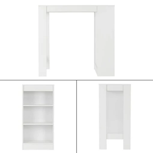 Table De Bar 110x50x103cm Blanc -Mobilier De Maison 41da6bd436af4ae1a8b6abdc40f38025