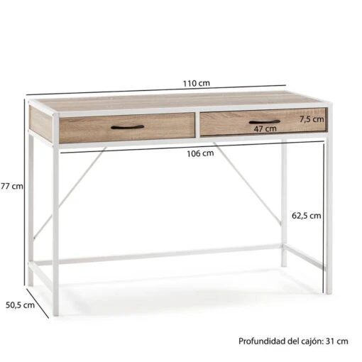 Bureau Tulum 2 Rayons, 110 Cm -Mobilier De Maison 42db58b995a042bdb68a53461ed9ca3e